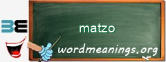 WordMeaning blackboard for matzo